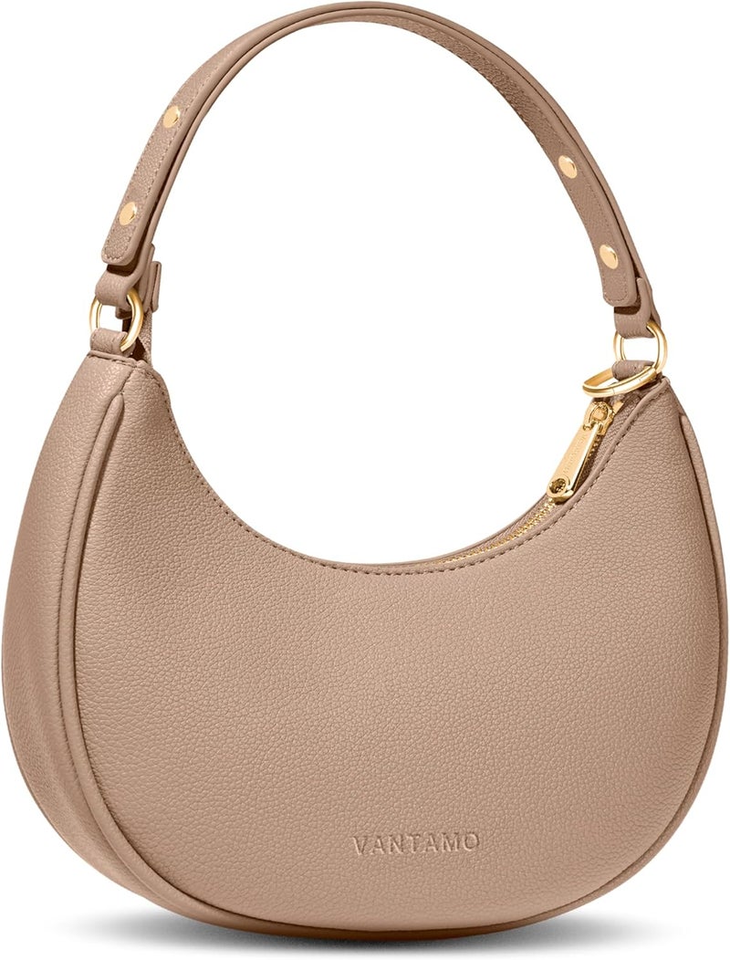Vantamo Crescent Bags For Women with RFID Protection, Half Moon Clutch Purses for Women with Anti-Theft Clip for Extra Safety - Image 1